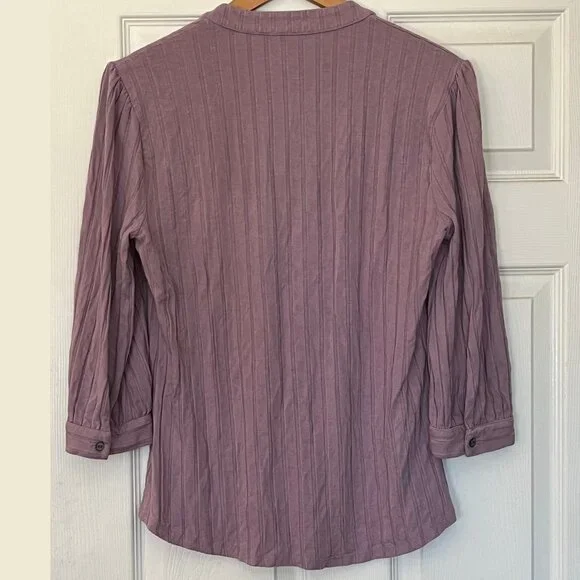 Amour Vert Vie Ribbed Henley - Lavender | L - Picture 7 of 11